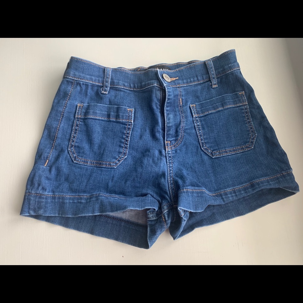 Express Jeans High Waisted Blue Jean Shorts